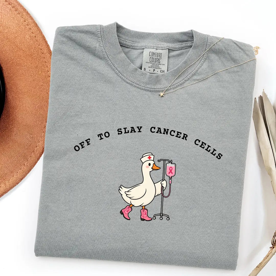 Comfort Colors 1717 T-shirt with Oncology Nurse design worn by a model view 5