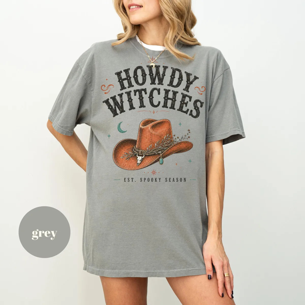 Comfort Colors 1717 T-shirt with Howdy Witches design alternate view view 2