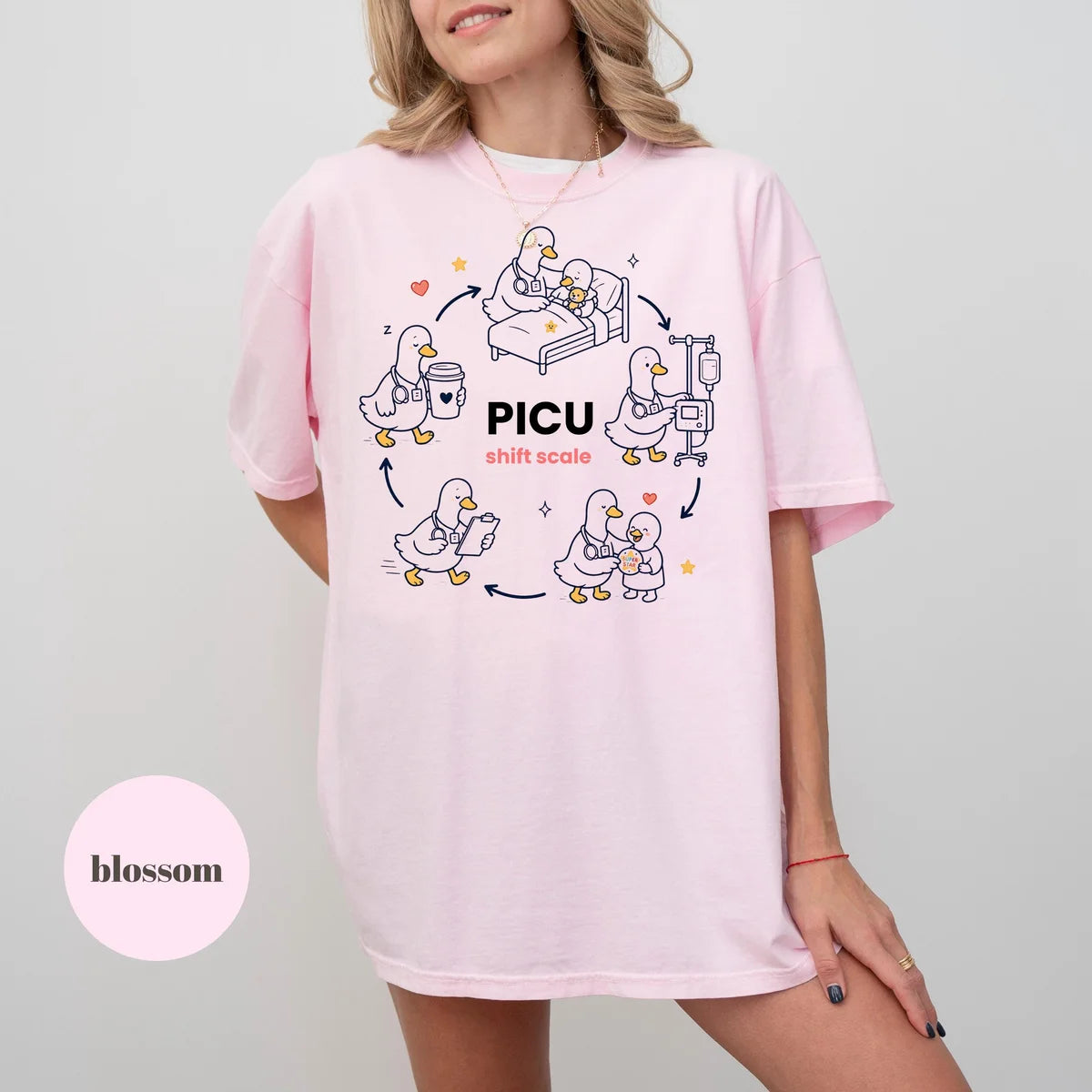 Comfort Colors 1717 T-shirt with PICU Nurse design alternate view view 2