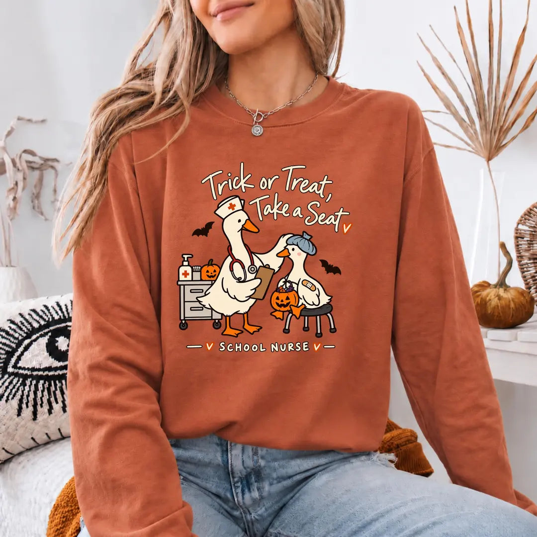 Comfort Colors 1717 T-shirt with School Nurse Halloween design alternate view view 3
