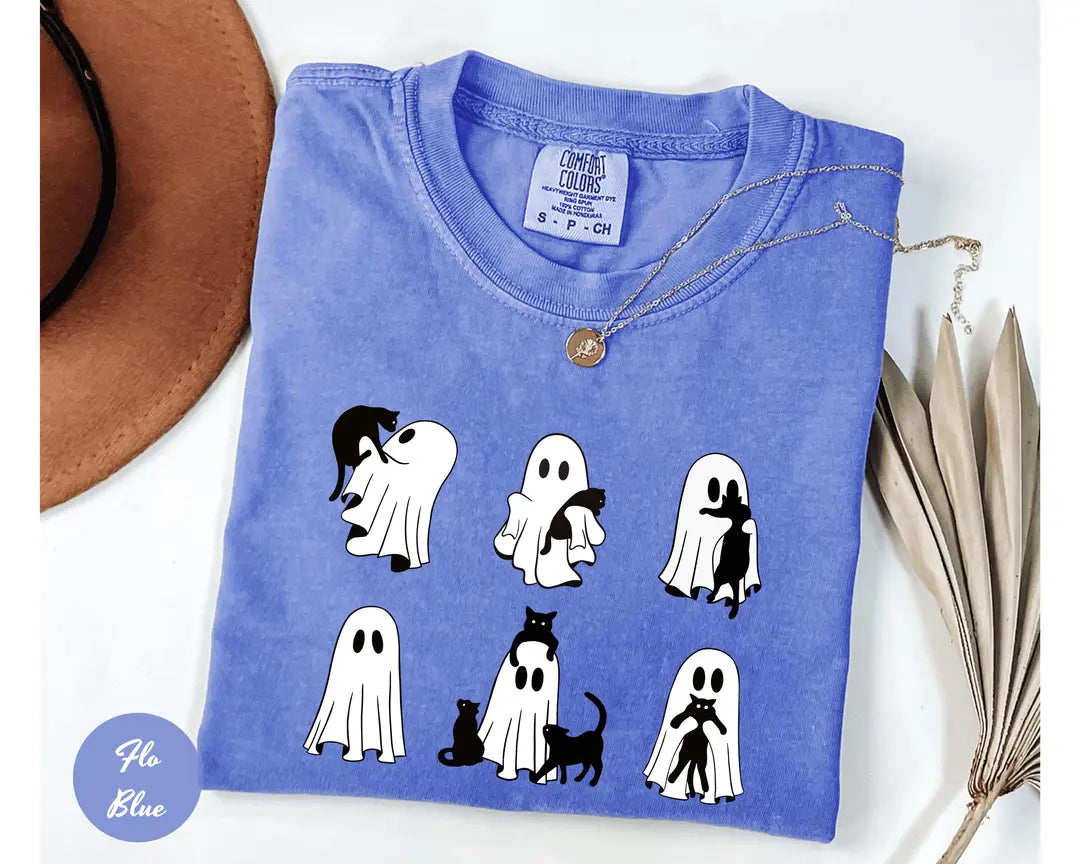 Comfort Colors 1717 T-shirt with Black Cat Ghost design alternate view view 6