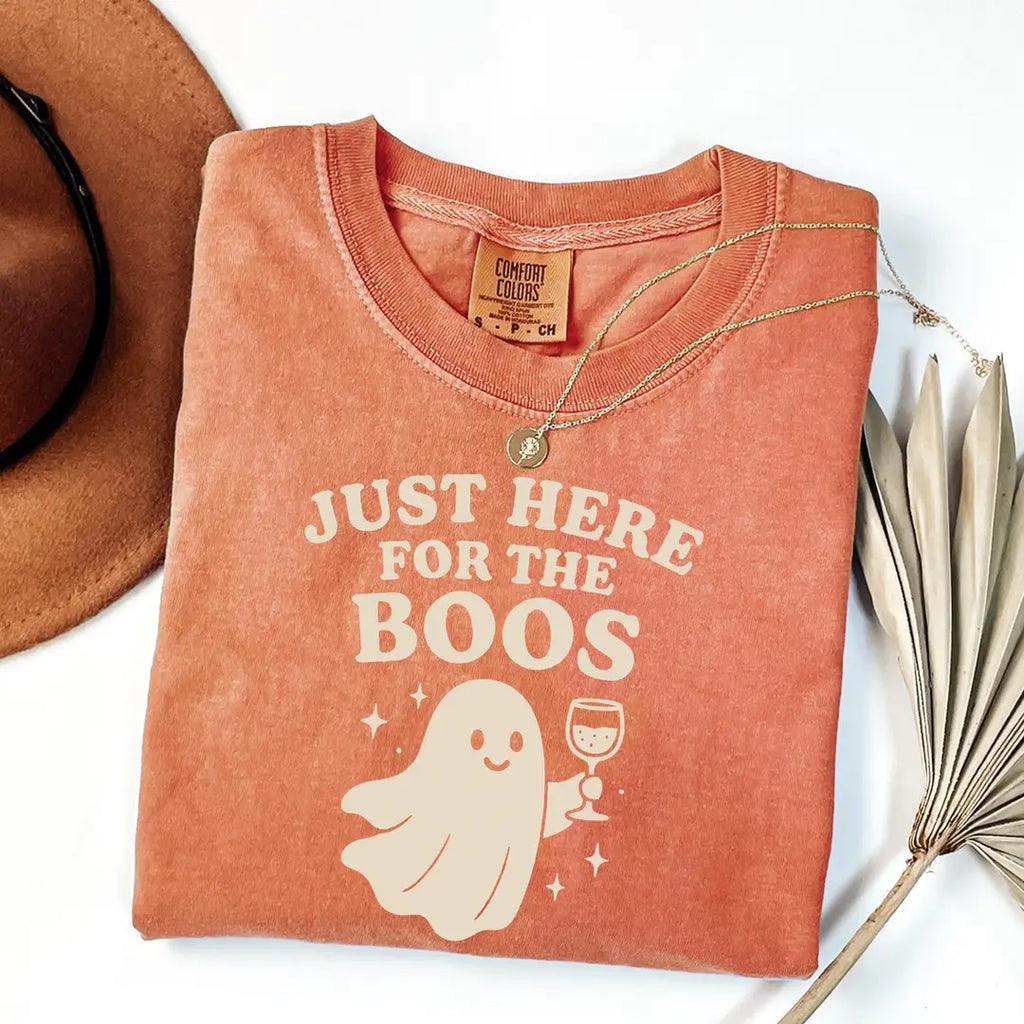 Certified Boo Supplier & Just Here for the Boos - Matching Comfort Colors T-Shirt alternate product view in Yam.