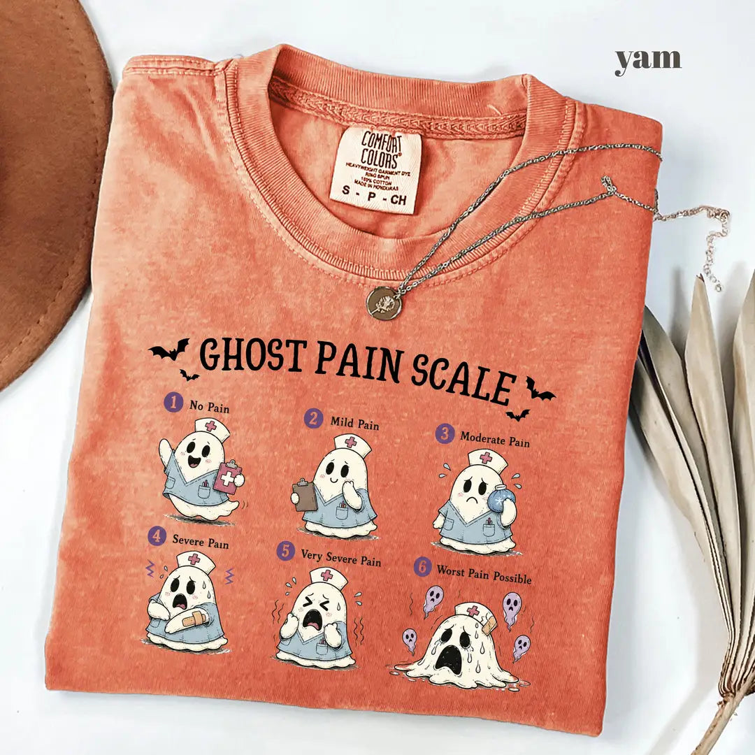 Yam Comfort Colors 1717 T-shirt with Ghost Pain Scale Nurse design
