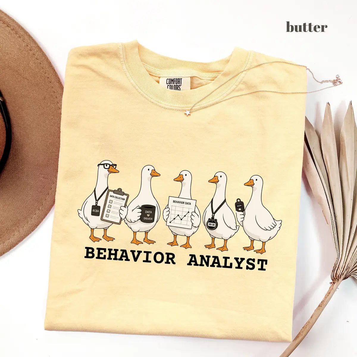 Butter Comfort Colors 1717 T-shirt with Behavior Analyst design