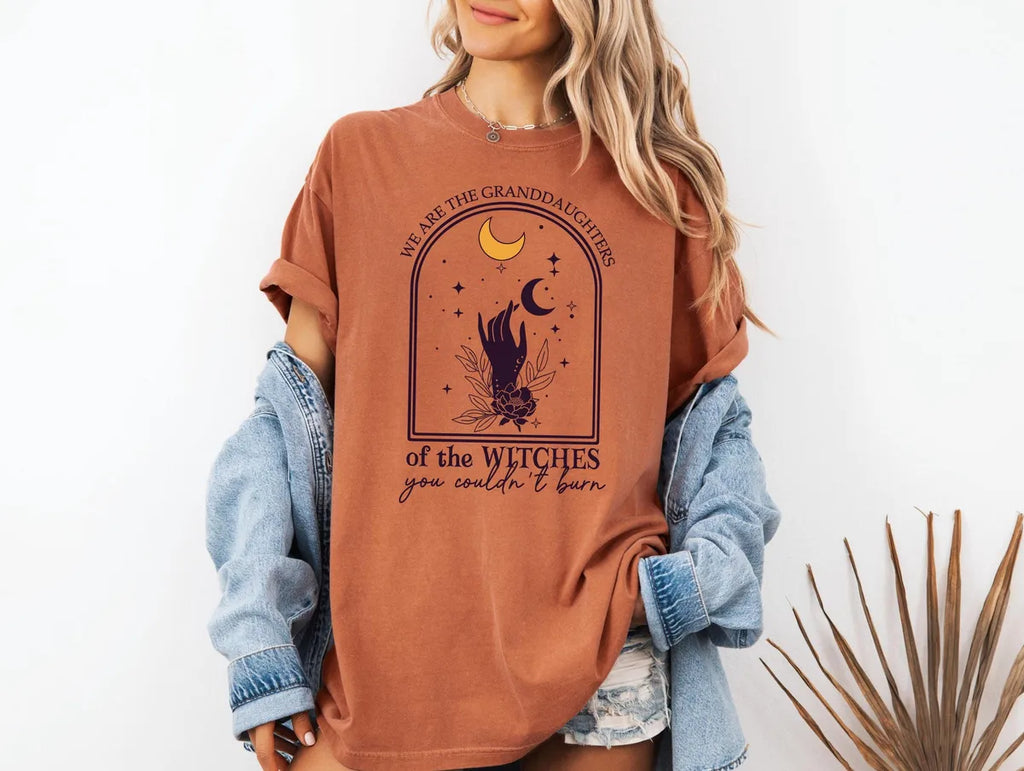 Granddaughters of Witches You Couldn't Burn Comfort Colors T-Shirt alternate product view.
