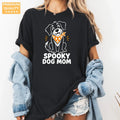 Spooky Dog Mom Halloween Comfort Colors T-Shirt alternate product view in Black.