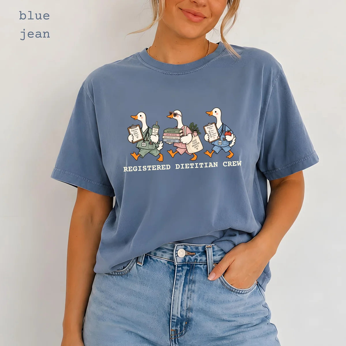 Blue Jean Comfort Colors 1717 T-shirt with Registered Dietitian design