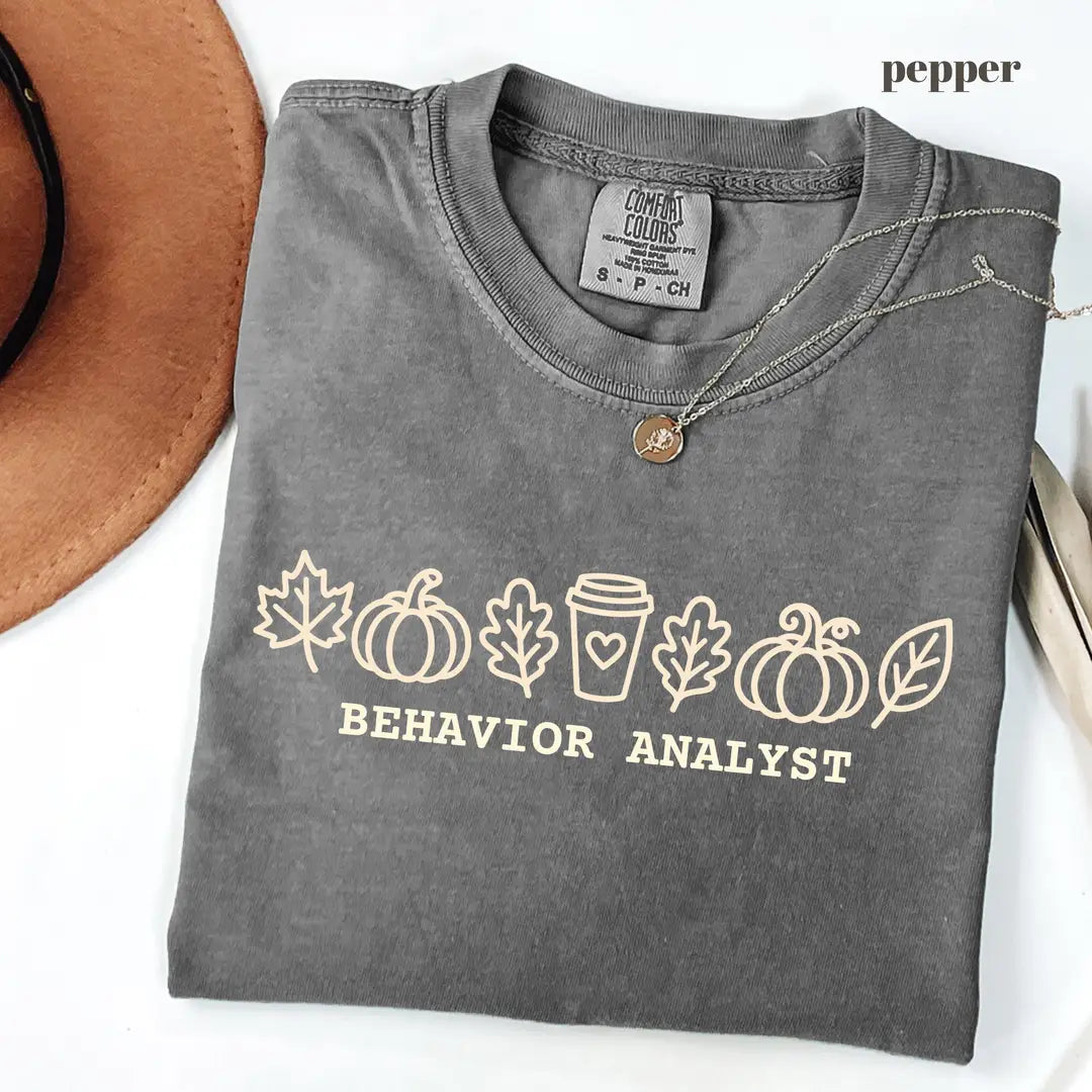 Pepper Comfort Colors 1717 T-shirt with Fall Behavior Analyst design
