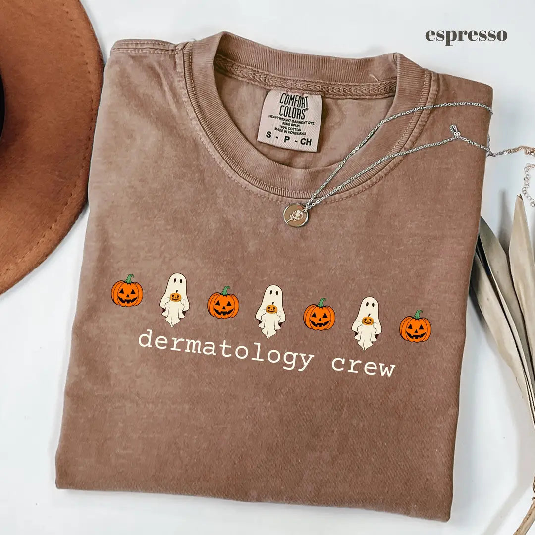 Espresso Comfort Colors 1717 T-shirt with Dermatology Crew design