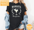 Black Comfort Colors 1717 T-shirt with Mamacita Needs a Margarita design, alternate product view.