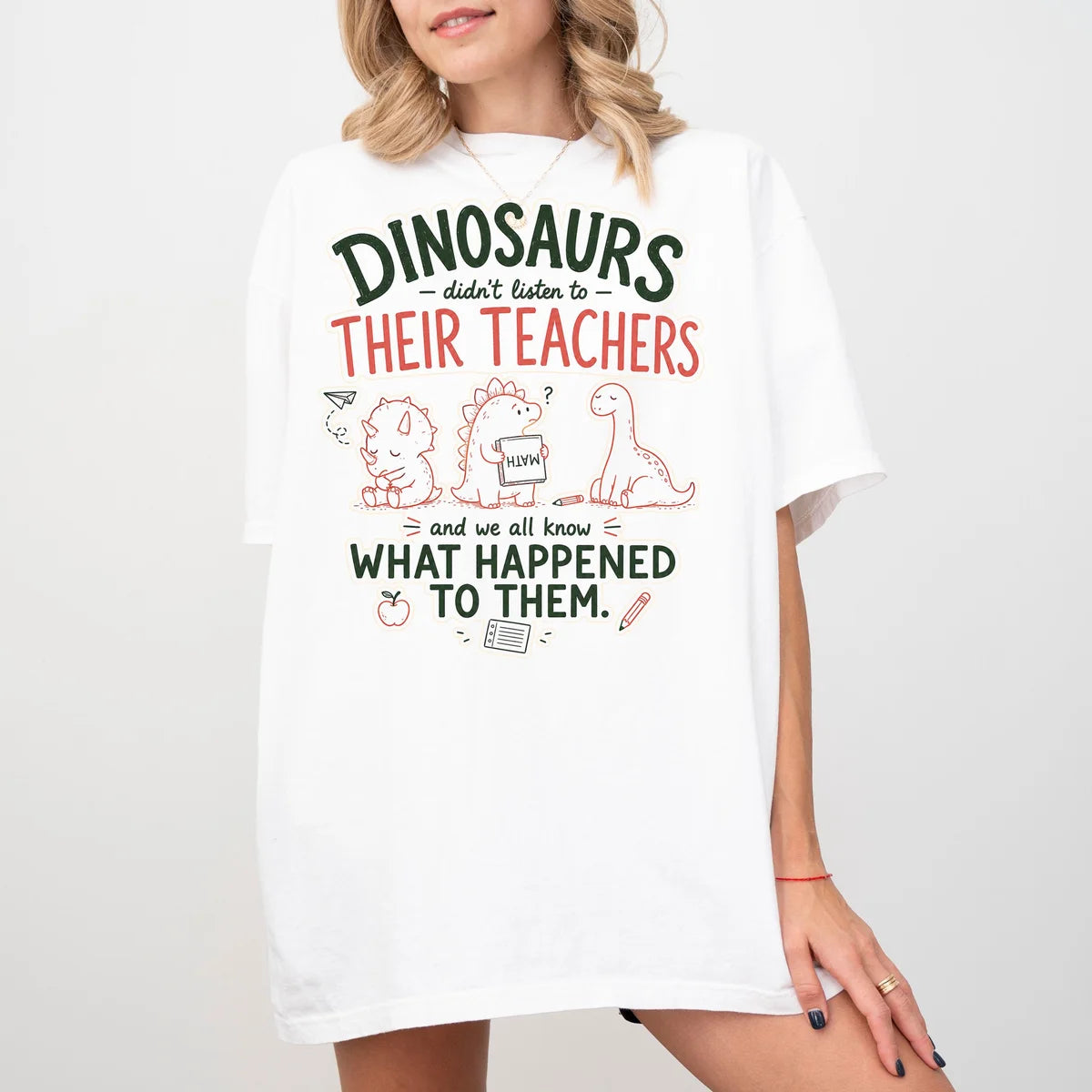 White Comfort Colors 1717 T-shirt with Funny Teacher design