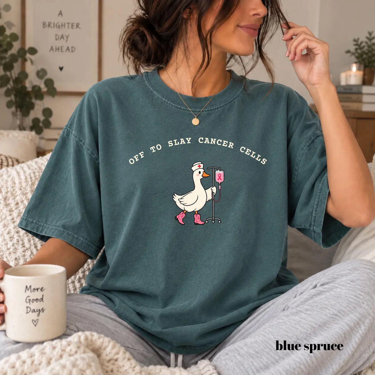Comfort Colors 1717 T-shirt with Oncology Nurse design worn by a model