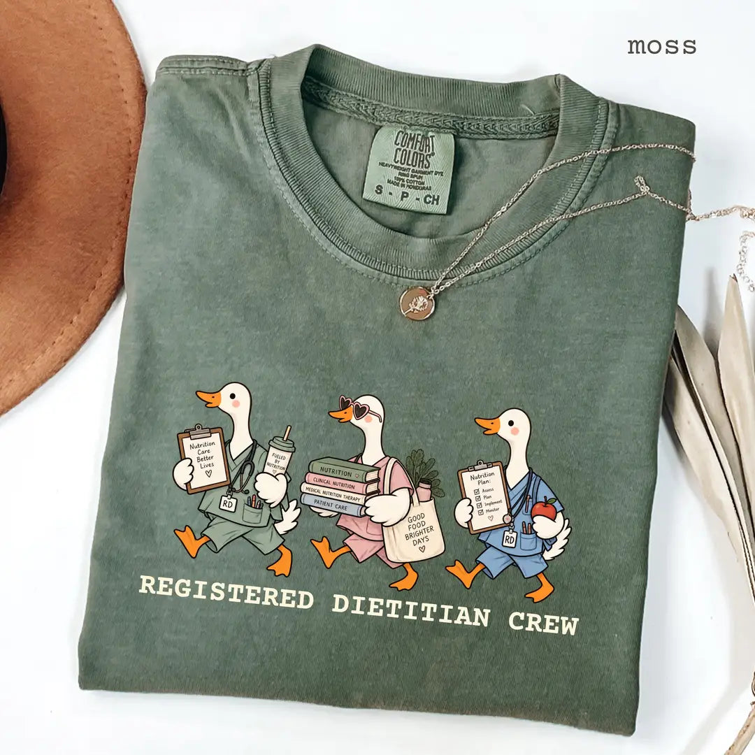 Moss Comfort Colors 1717 T-shirt with Registered Dietitian design view 2
