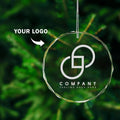 Personalized engraved crystal glass ornament featuring Business Logo.
