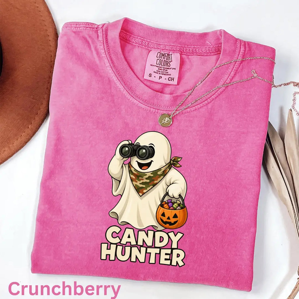 Candy Hunter Camo Halloween Comfort Colors T-Shirt alternate product view.
