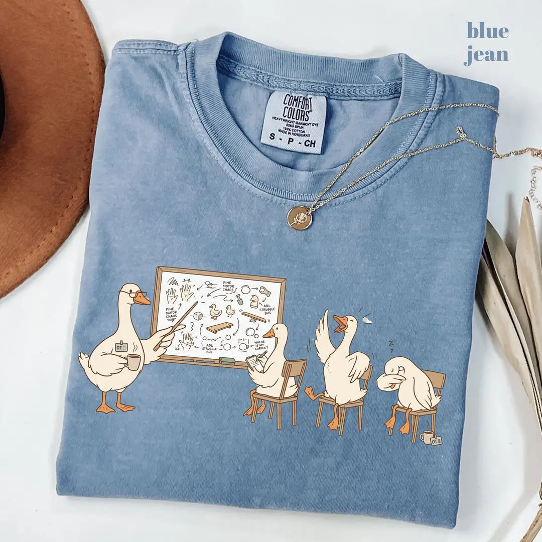 Blue Jean Comfort Colors 1717 T-shirt with Occupational Therapist design