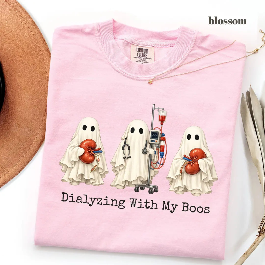 Blossom Comfort Colors 1717 T-shirt with Dialyzing With My Boos design