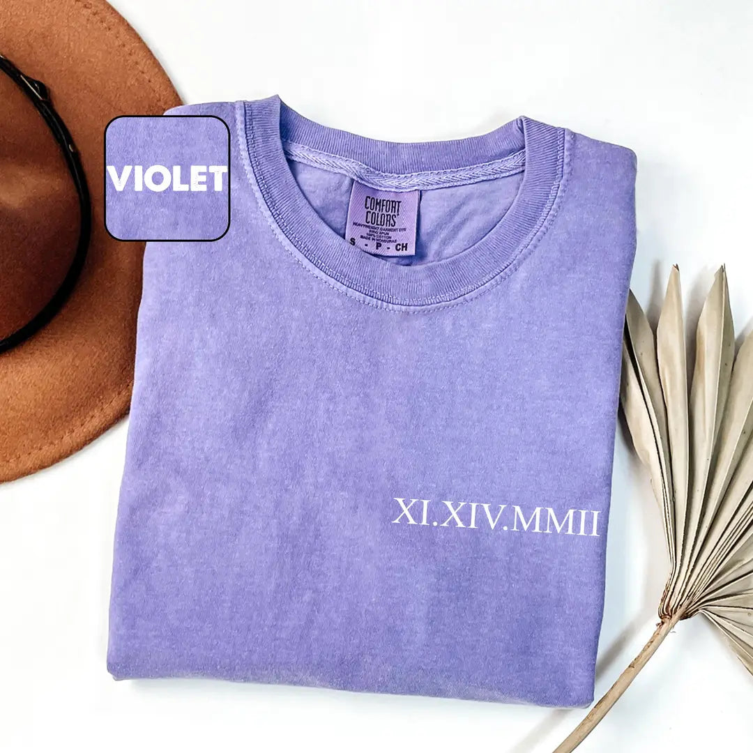 Comfort Colors 1717 T-shirt with Roman Numeral Date design alternate view view 2