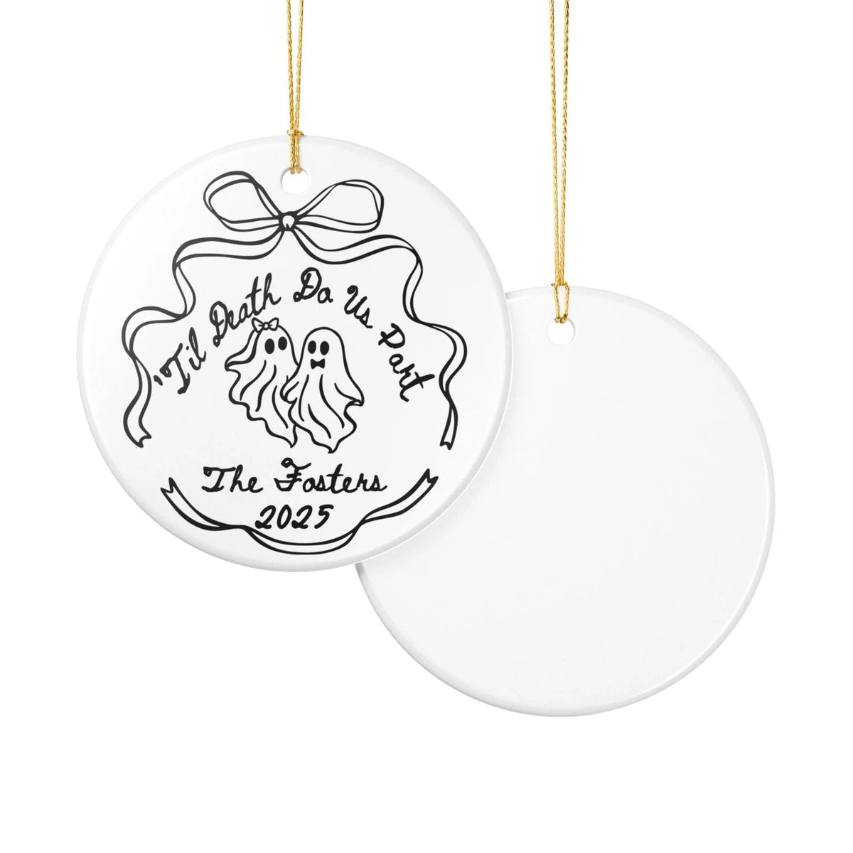 til death do us part ornament front back