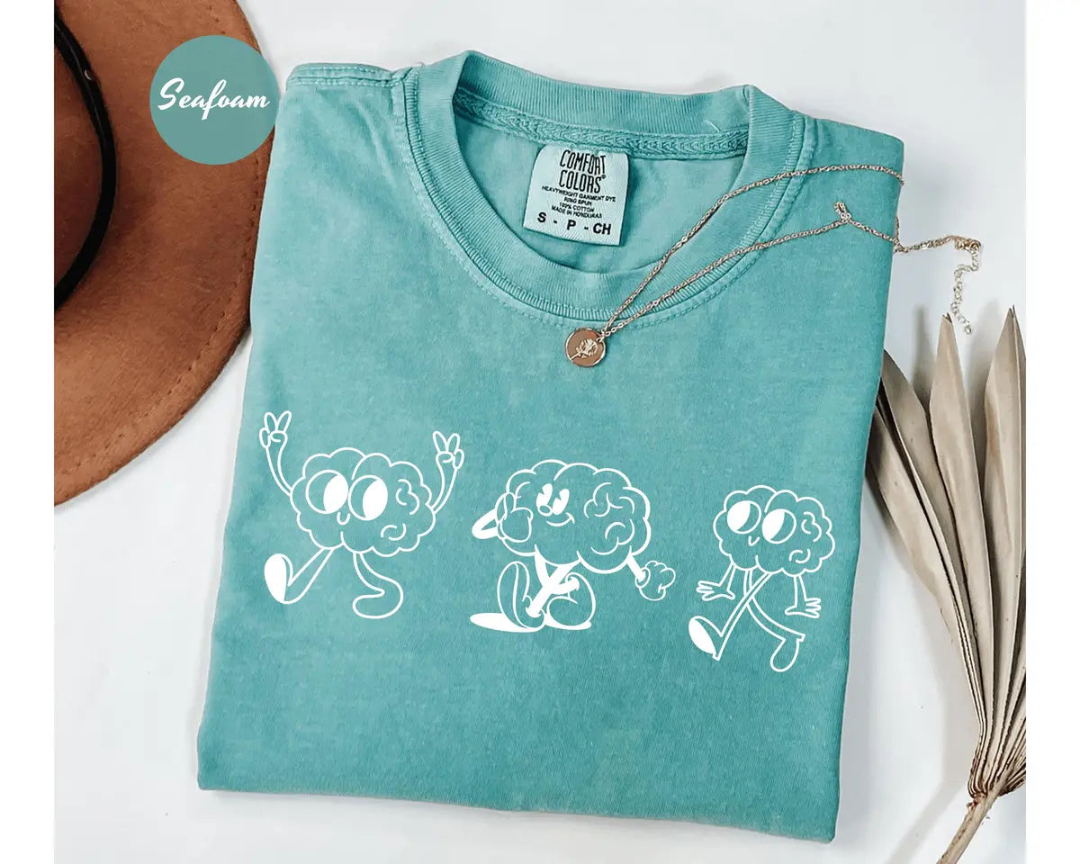 Seafoam Comfort Colors 1717 T-shirt with Mental Health Awareness design