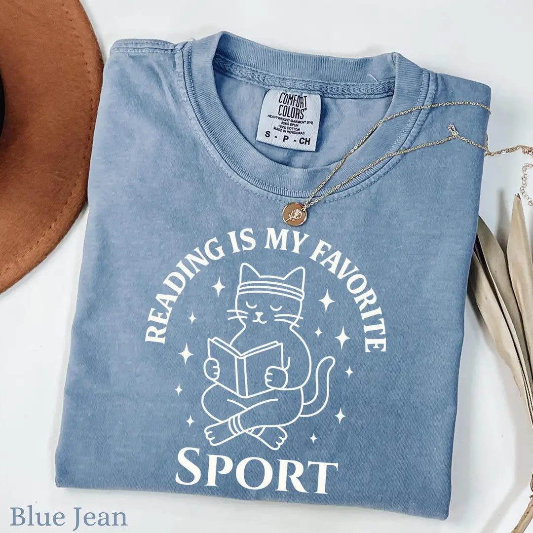 Blue Jean Comfort Colors 1717 T-shirt with Reading design, alternate product view.
