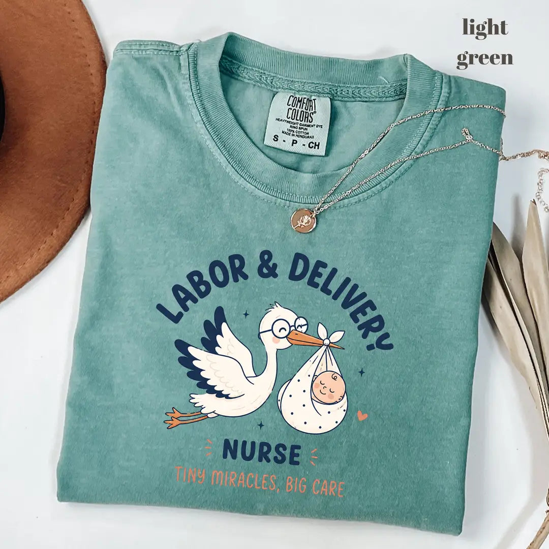 Comfort Colors 1717 T-shirt with Labor and Delivery Nurse design alternate view view 2