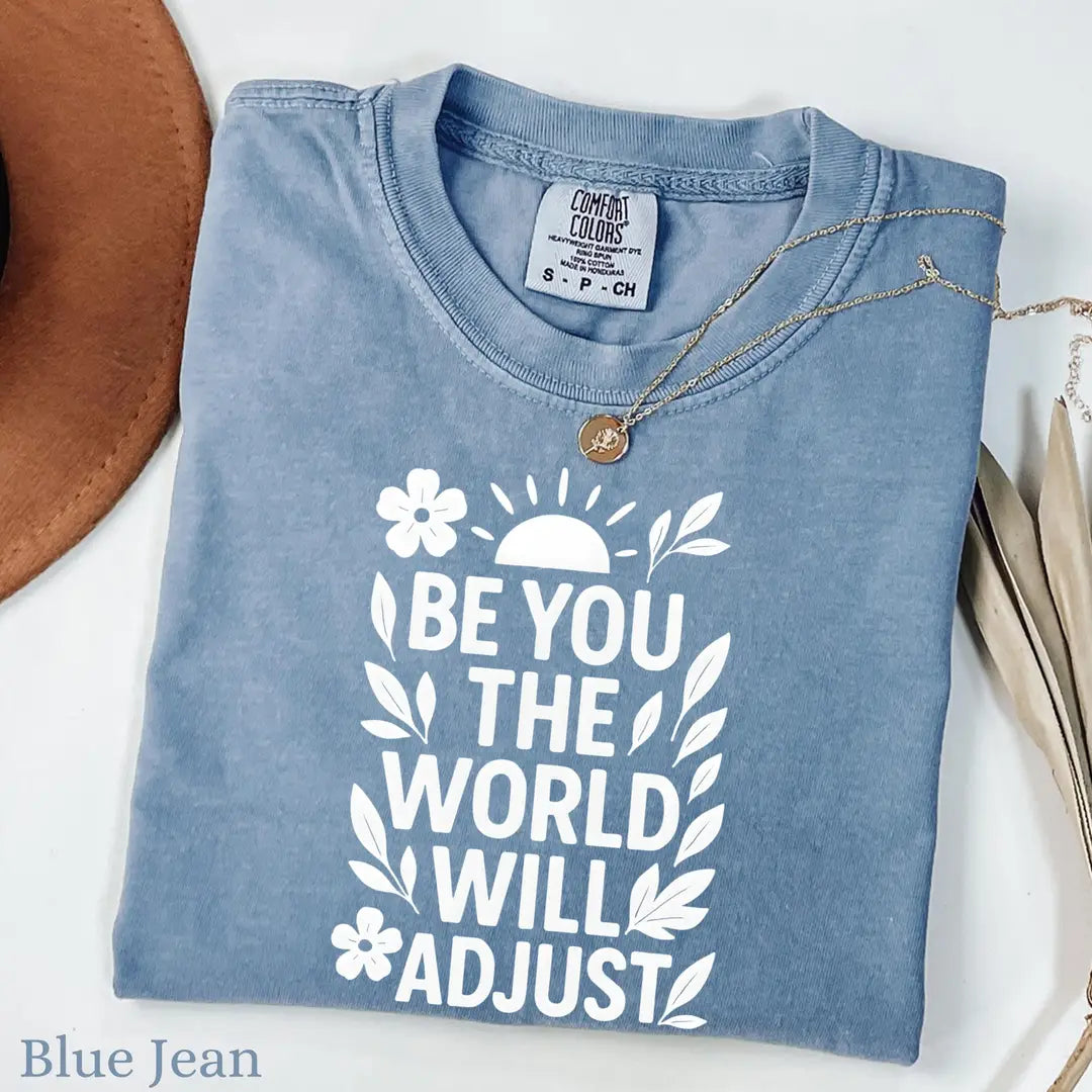 Blue Jean Comfort Colors 1717 T-shirt with Inspirational design, alternate product view.