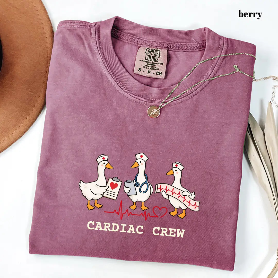 Comfort Colors 1717 T-shirt with Cardiac Nurse design worn by a model view 2