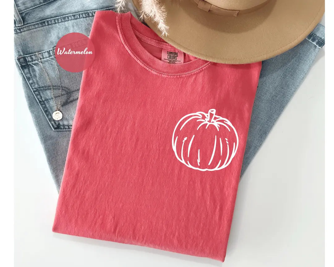 Comfort Colors 1717 T-shirt with Pumpkin design alternate view