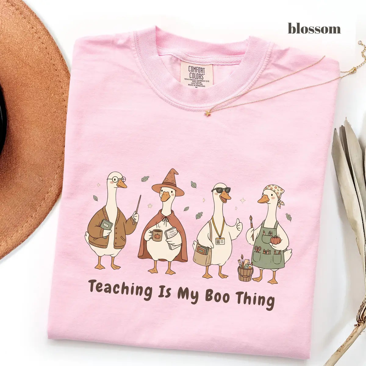 Blossom Comfort Colors 1717 T-shirt with Teaching Is My Boo Thing design