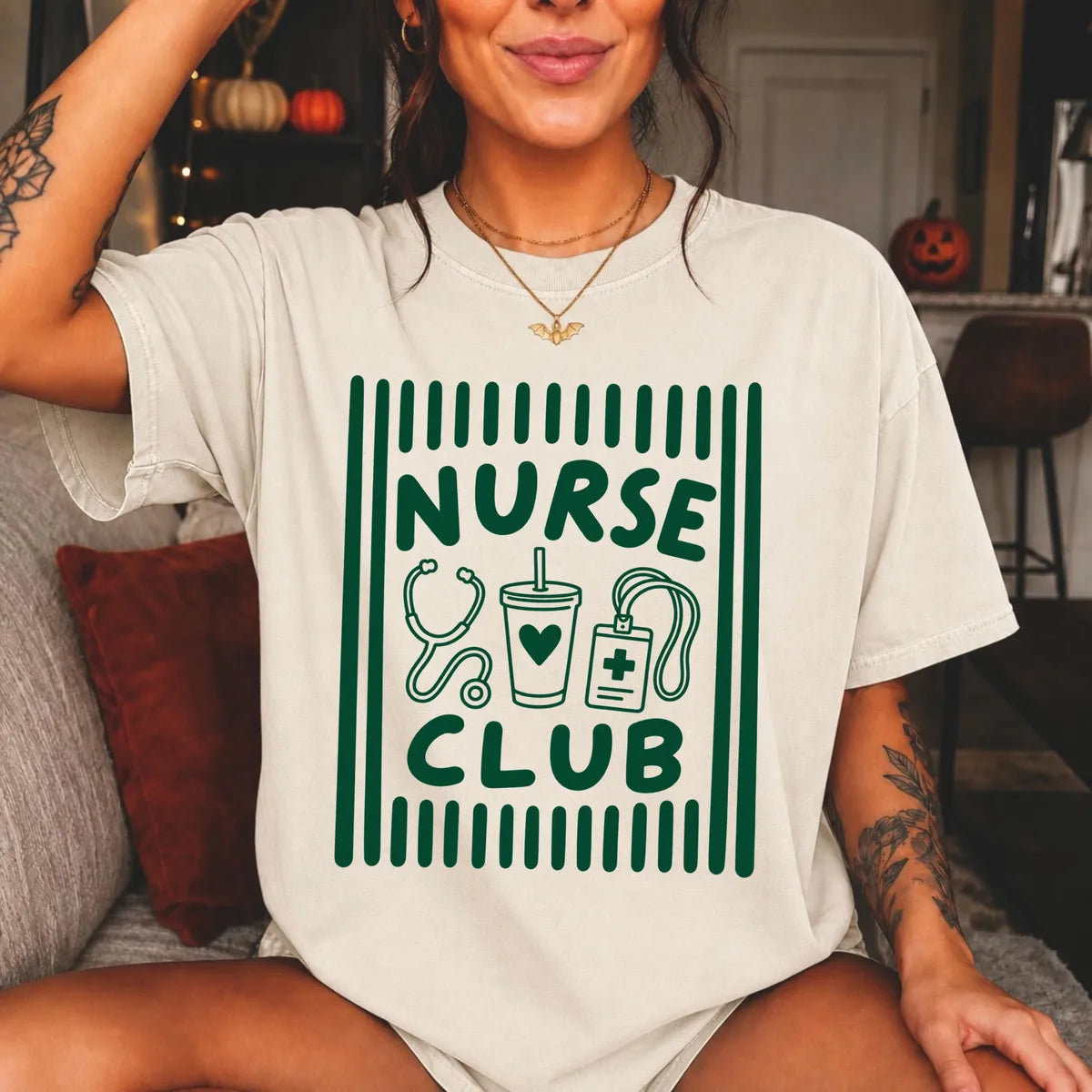 Comfort Colors 1717 T-shirt with Nurse Club design alternate view view 2