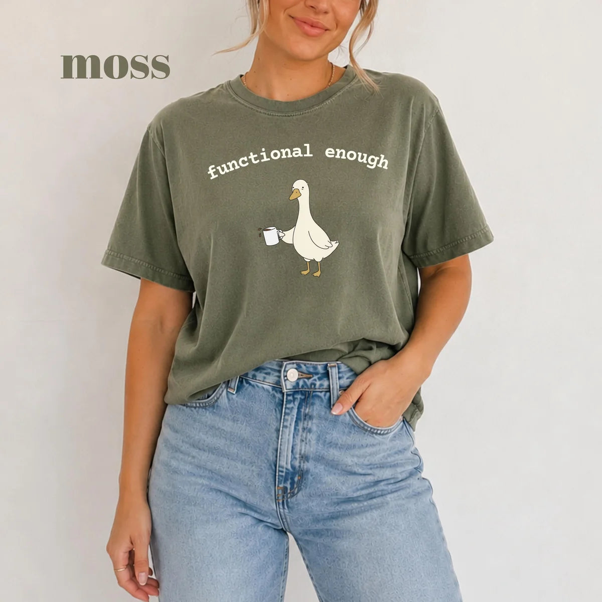 Moss Comfort Colors 1717 T-shirt with Functional Enough OT design