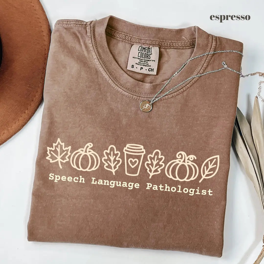 Espresso Comfort Colors 1717 T-shirt with Fall SLP design