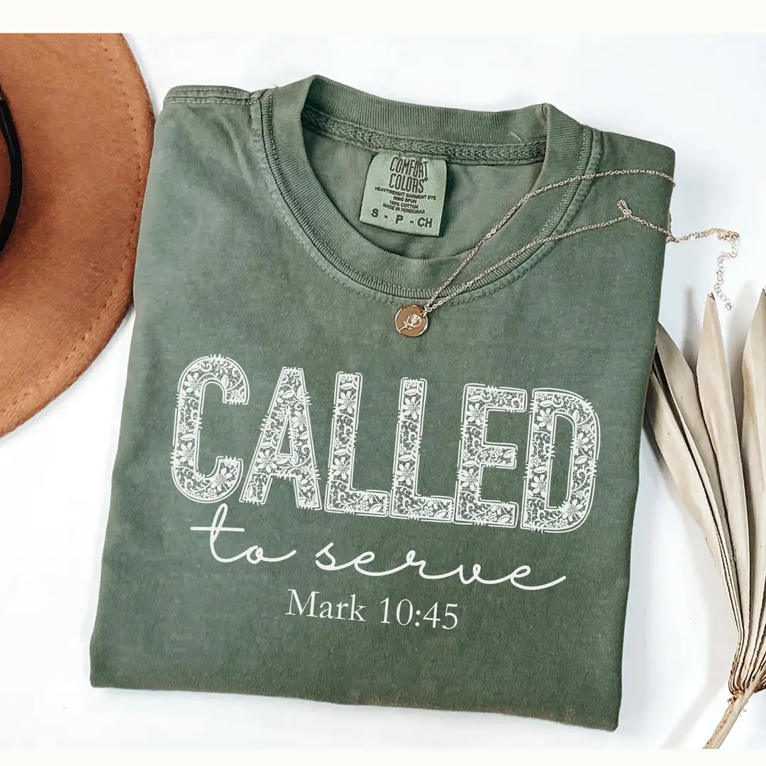 Comfort Colors 1717 T-shirt with Called To Serve design, alternate product view.