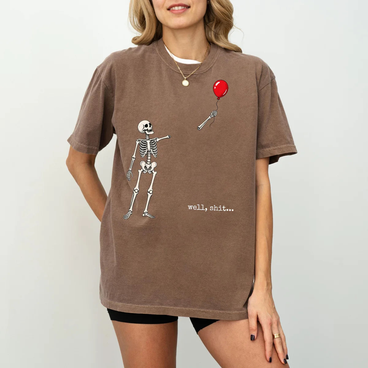 Comfort Colors 1717 T-shirt with Well Shit Skeleton design alternate view view 6