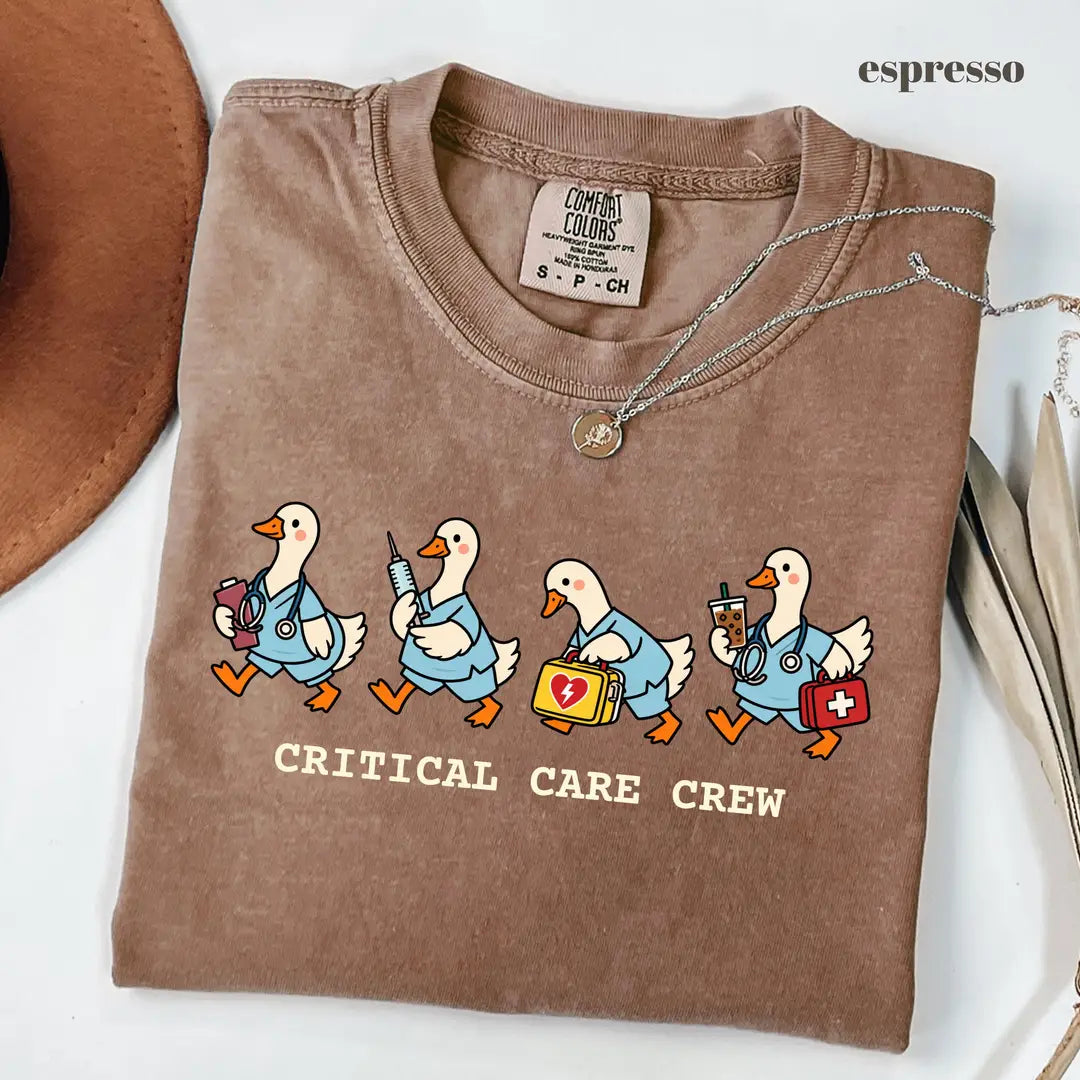 Espresso Comfort Colors 1717 T-shirt with ICU Nurse design