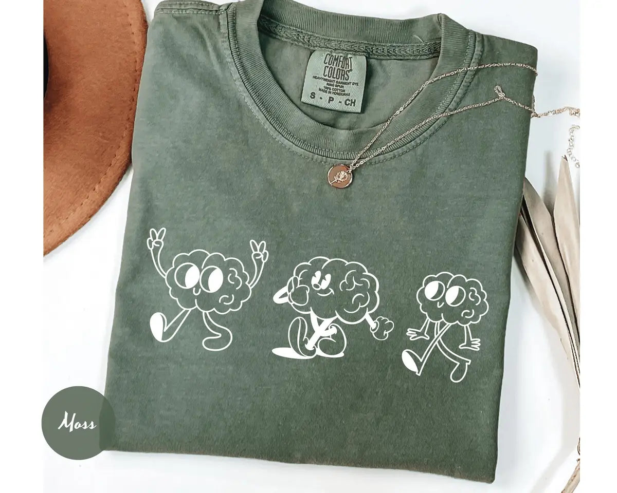 Moss Comfort Colors 1717 T-shirt with Mental Health Awareness design
