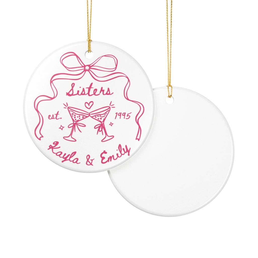 sisters ornament front back