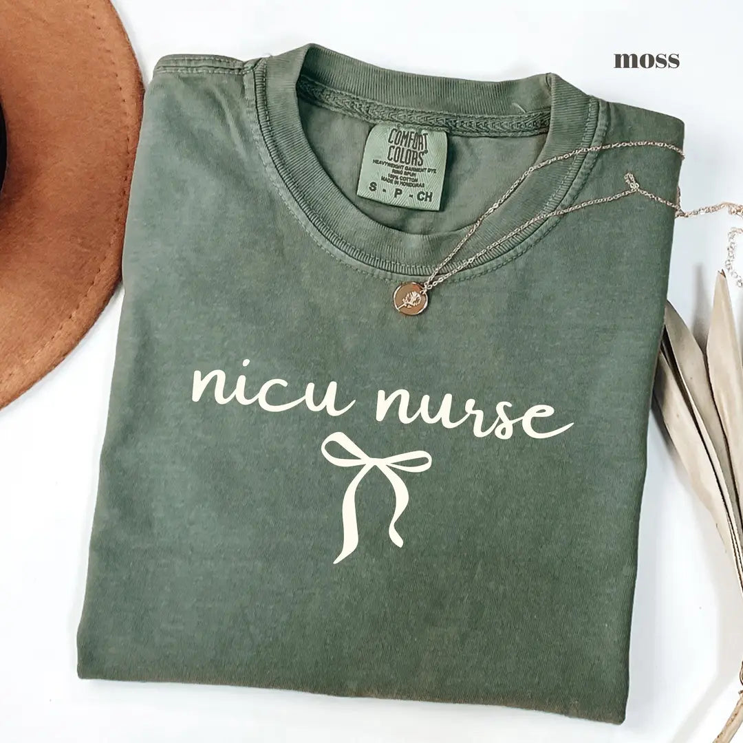 Moss Comfort Colors 1717 T-shirt with Nicu Nurse design
