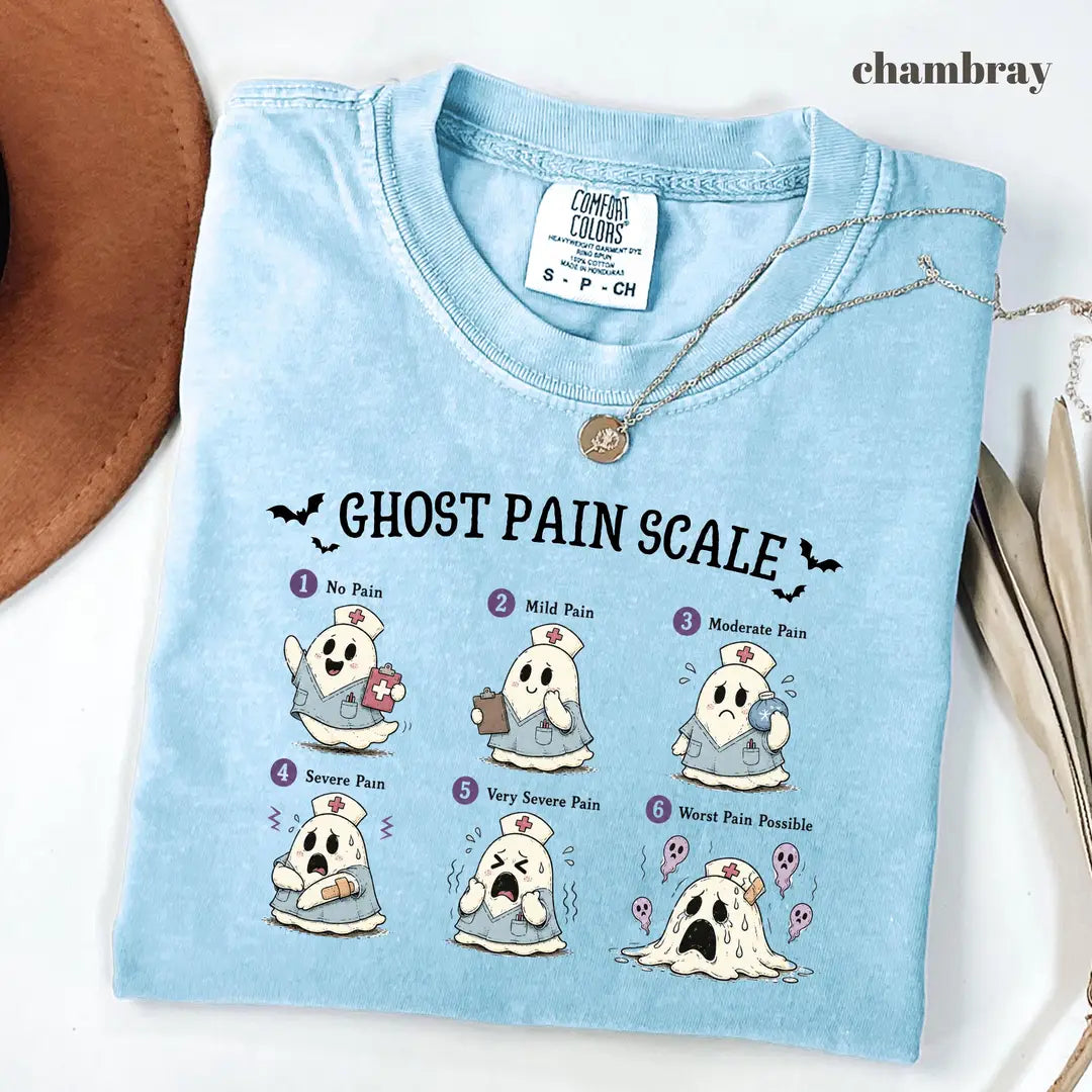 Comfort Colors 1717 T-shirt with Ghost Pain Scale Nurse design alternate view view 3