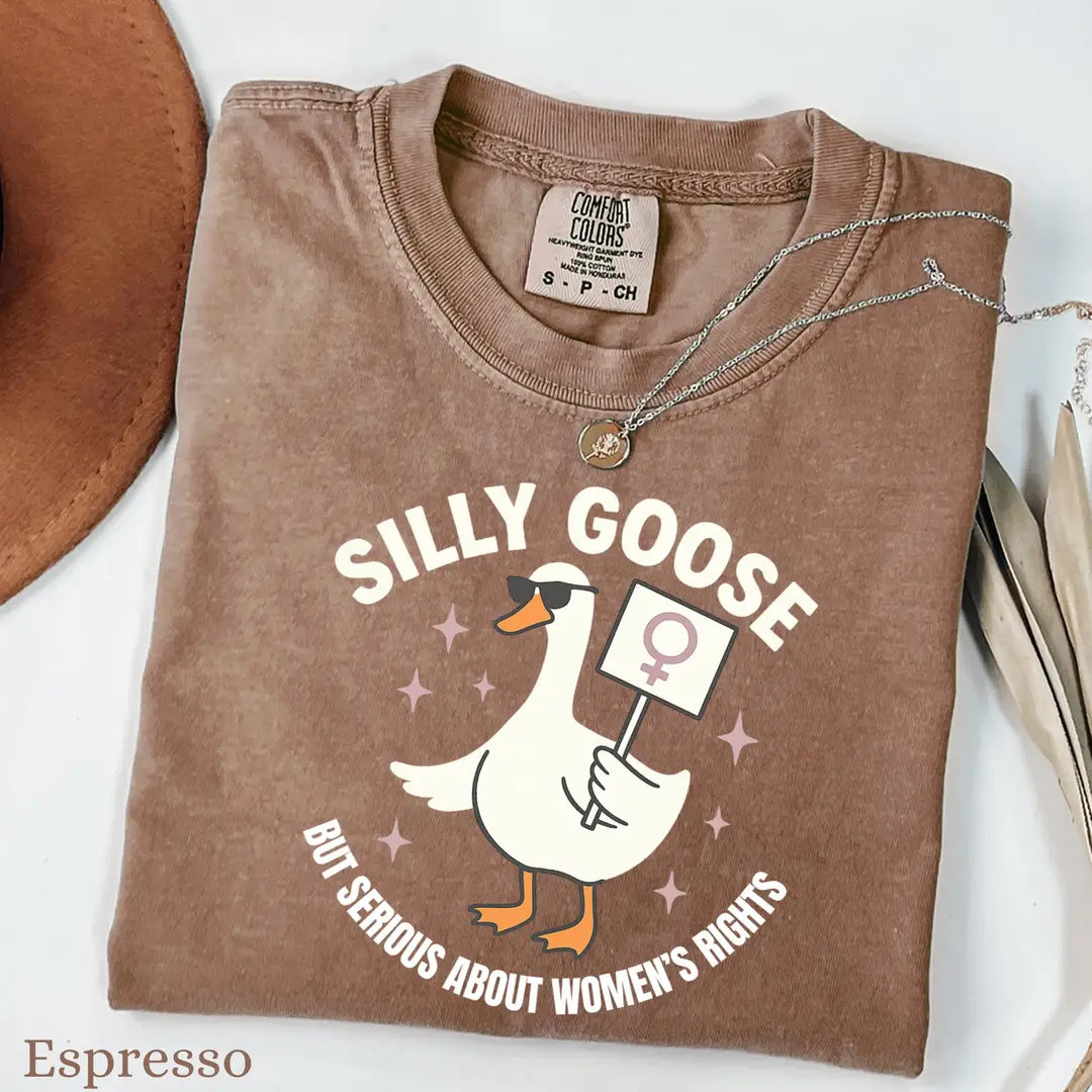 Espresso Comfort Colors 1717 T-shirt with Feminist design, alternate product view.