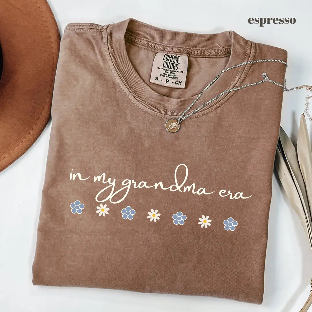 Espresso Comfort Colors 1717 T-shirt with In My Grandma Era design