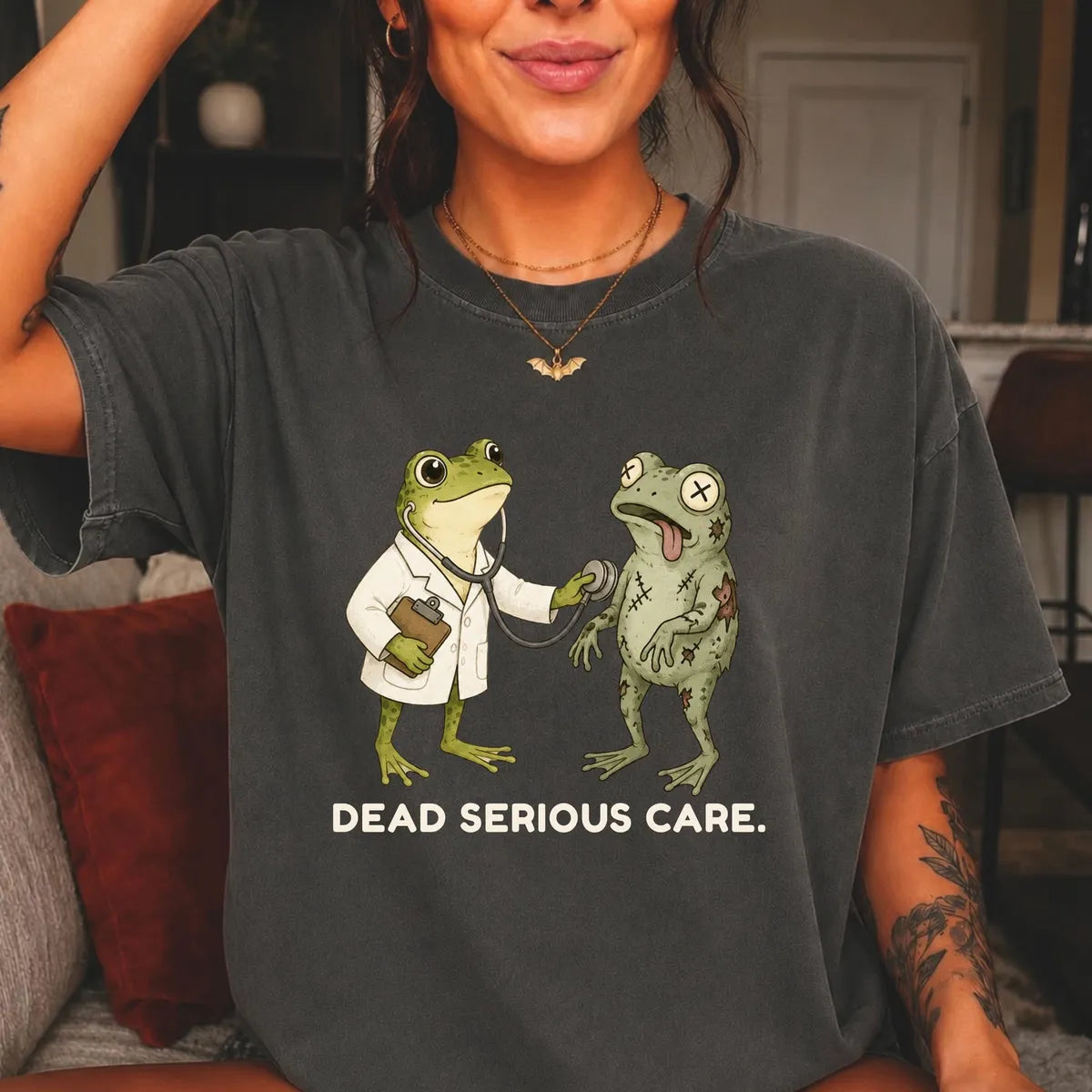 Comfort Colors 1717 T-shirt with Dead Serious Care design alternate view view 6