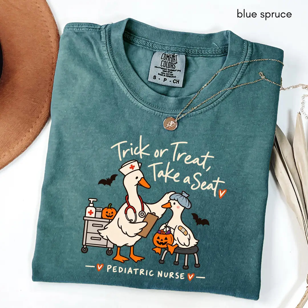 Comfort Colors 1717 T-shirt with Pediatric Nurse Halloween design alternate view view 5