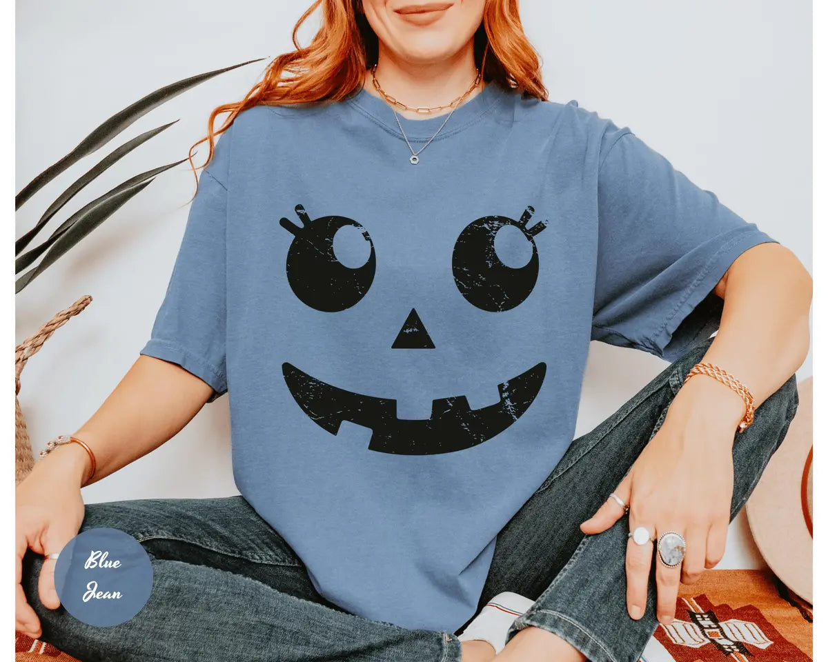 Comfort Colors 1717 T-shirt with Retro Pumpkin Face design alternate view view 7