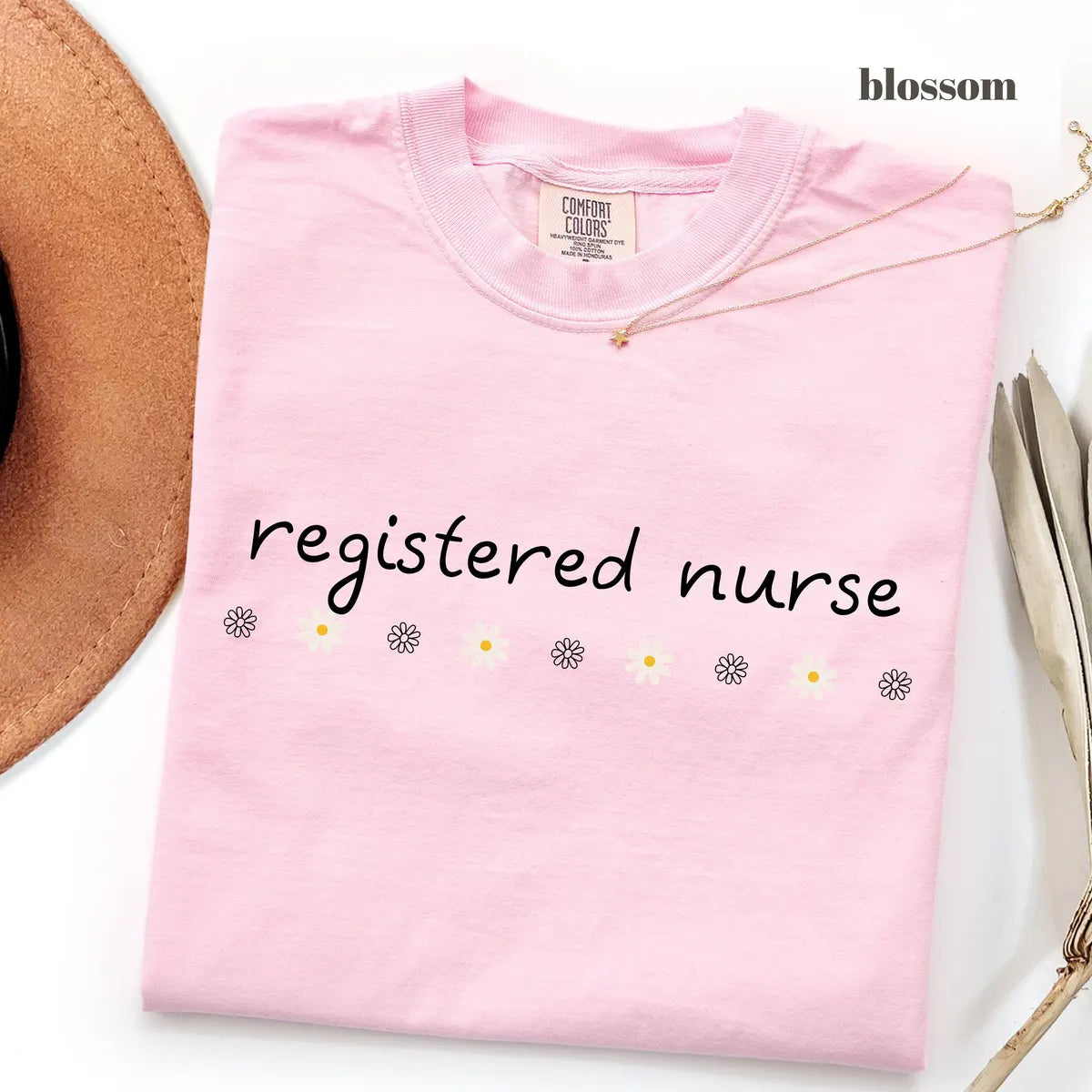 Blossom Comfort Colors 1717 T-shirt with Registered Nurse design