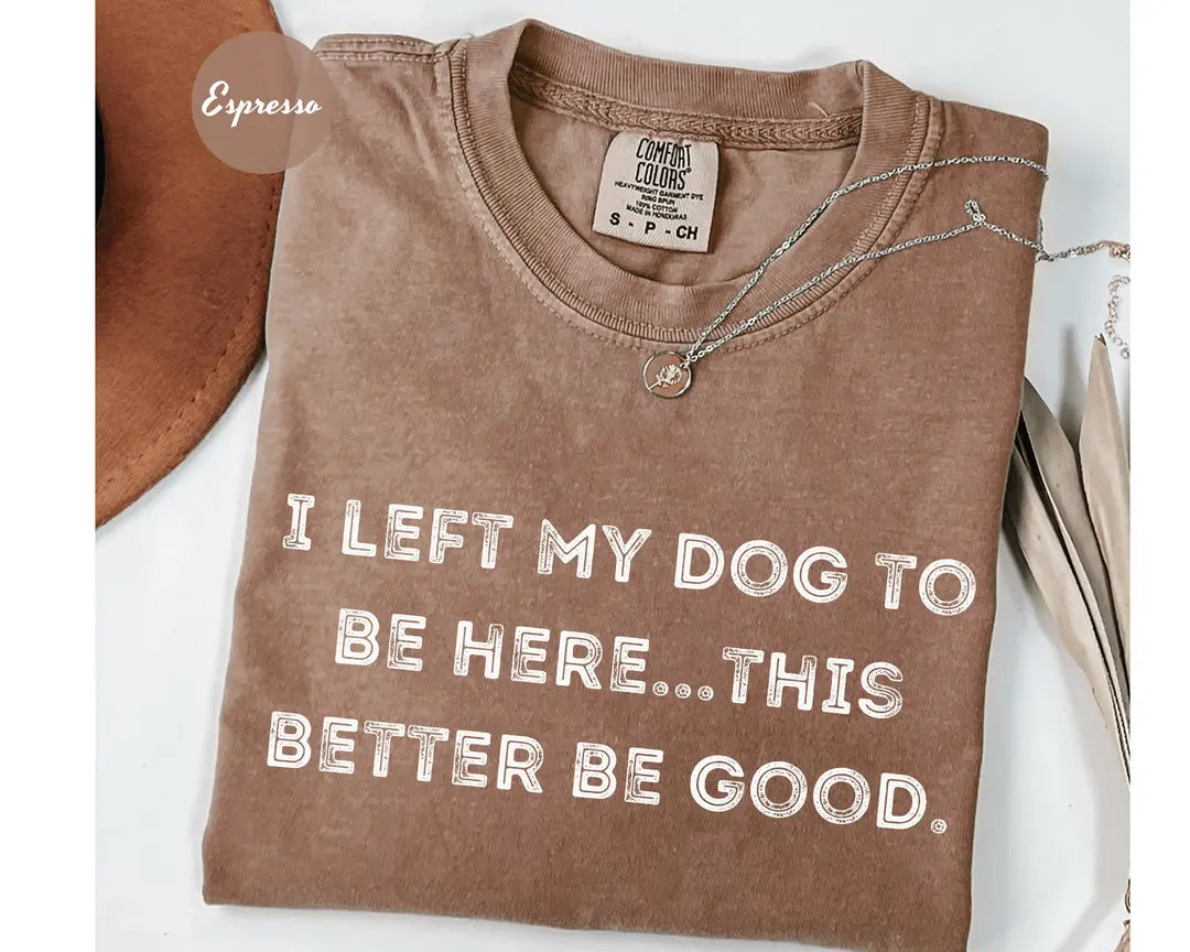 Comfort Colors 1717 T-shirt with I Left My Dog To Be Here This Better Be Good design alternate view view 4