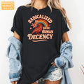 Black Comfort Colors 1717 T-shirt with Radicalized By Basic Decency design, alternate product view.
