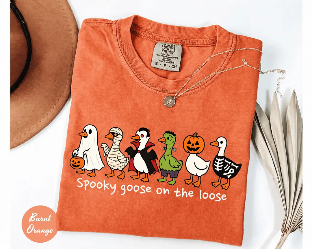 Comfort Colors 1717 T-shirt with Just a Spooky Goose design alternate view view 4