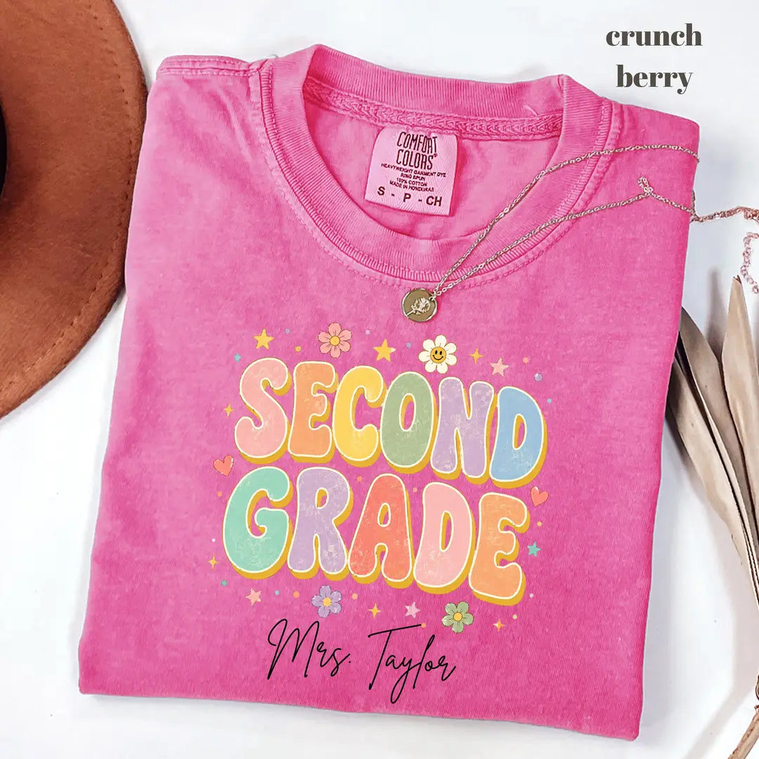 Comfort Colors 1717 T-shirt with Second Grade Teacher design alternate view view 3